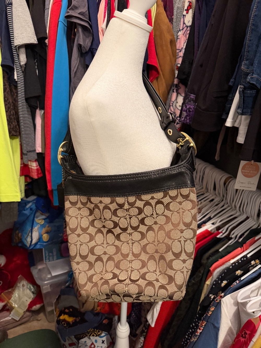 Coach Bag Y2K Brown and Beige C Logo